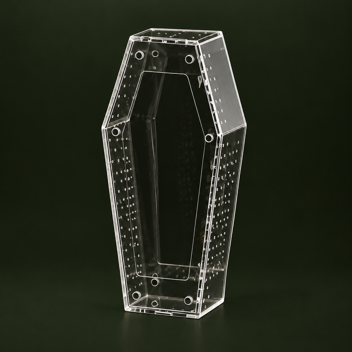 Empty coffin enclosure shape illustration